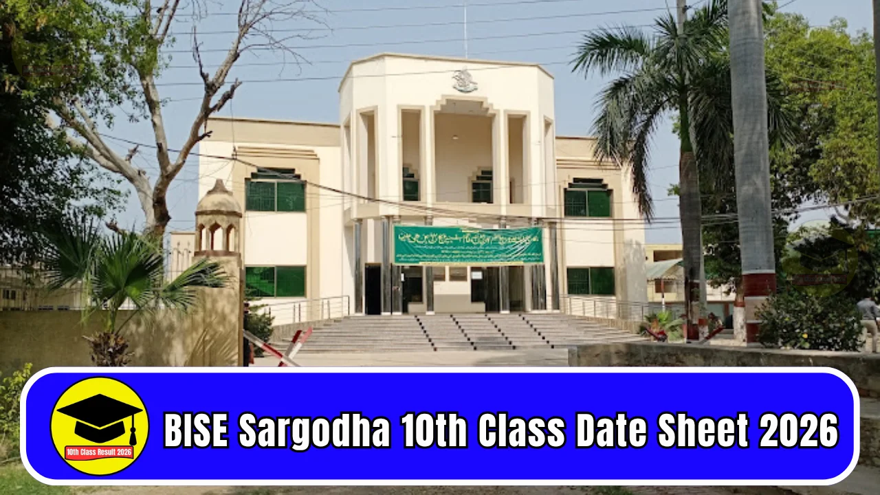 BISE Sargodha 10th Class Date Sheet 2026