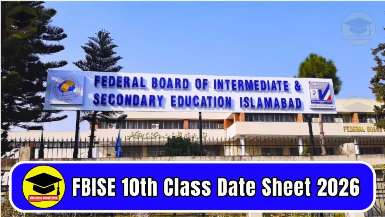 FBISE 10th Class Date Sheet 2026