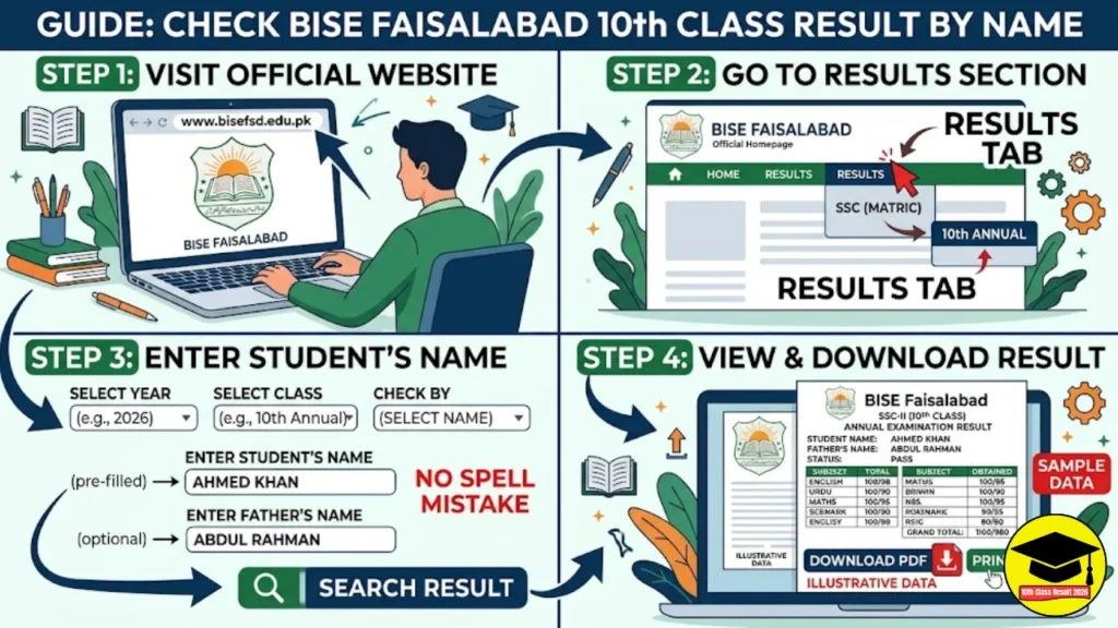 Check BISE Faisalabad 10th Class Result by Name