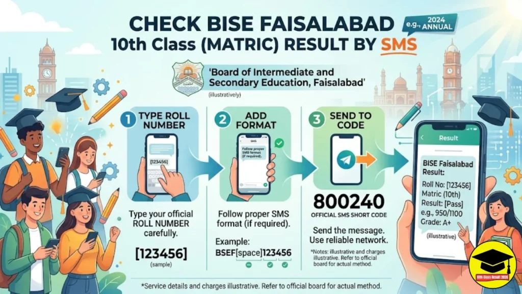 Check BISE Faisalabad 10th Class Result by SMS