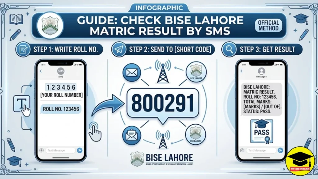 Check BISE Lahore Matric Result by SMS